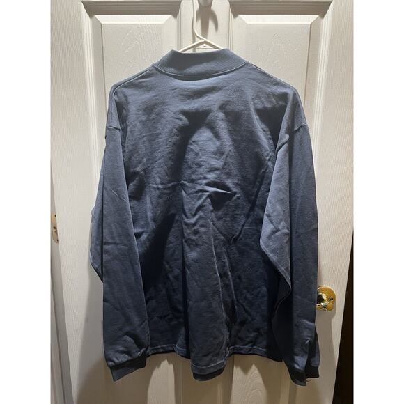 Cotton Deluxe Vintage Snowman With Cardinal Bird Blue Sweatshirt Sz Large - Picture 2 of 7